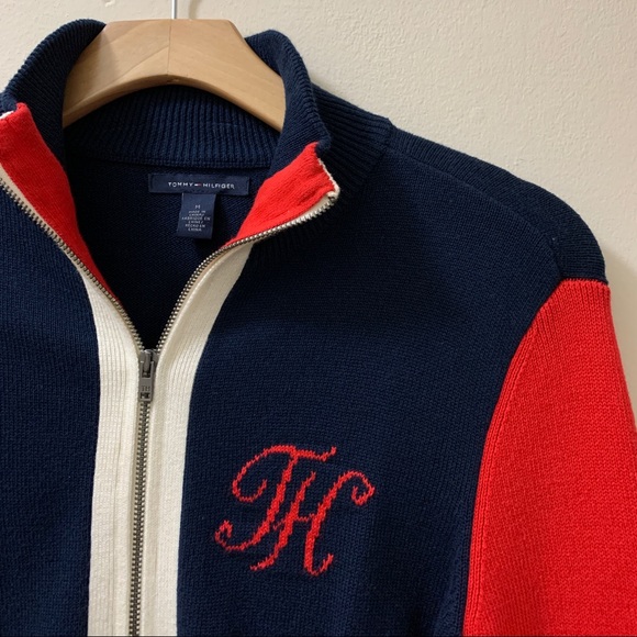 Tommy Hilfiger Full Zip Up - Navy/Red - Picture 3 of 5